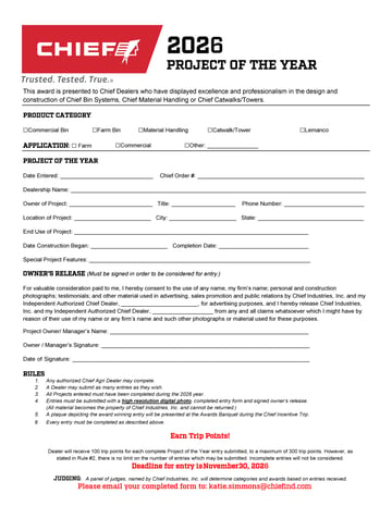 Project of the Year Form-2026 Chief Agri